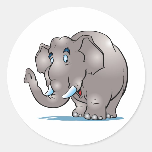 Sticker Rond Eléphant mignon (Devant)