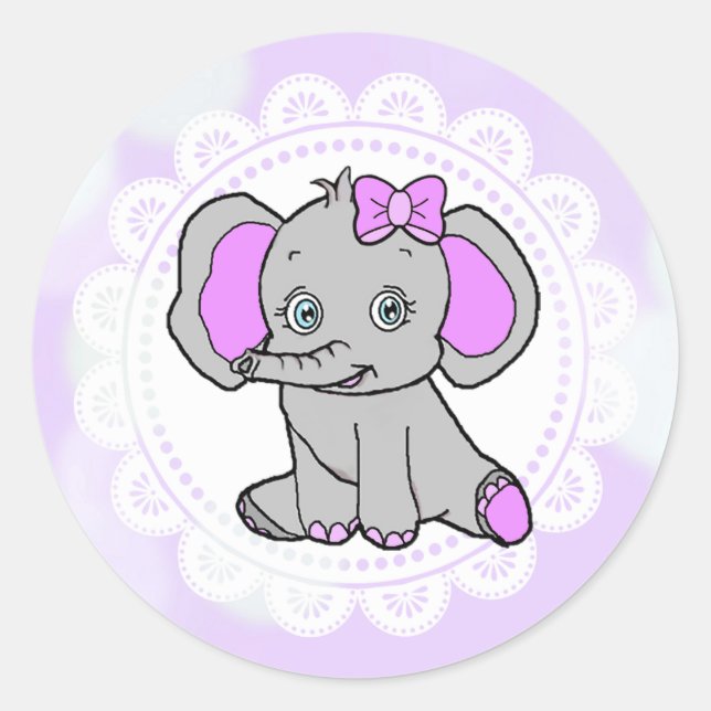 Sticker Rond Eléphant mou (Devant)