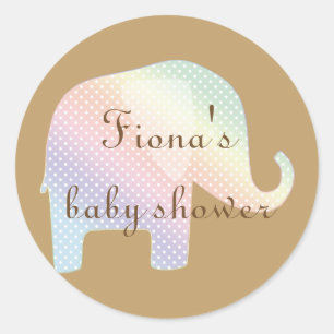 Sticker Rond éléphant pastel