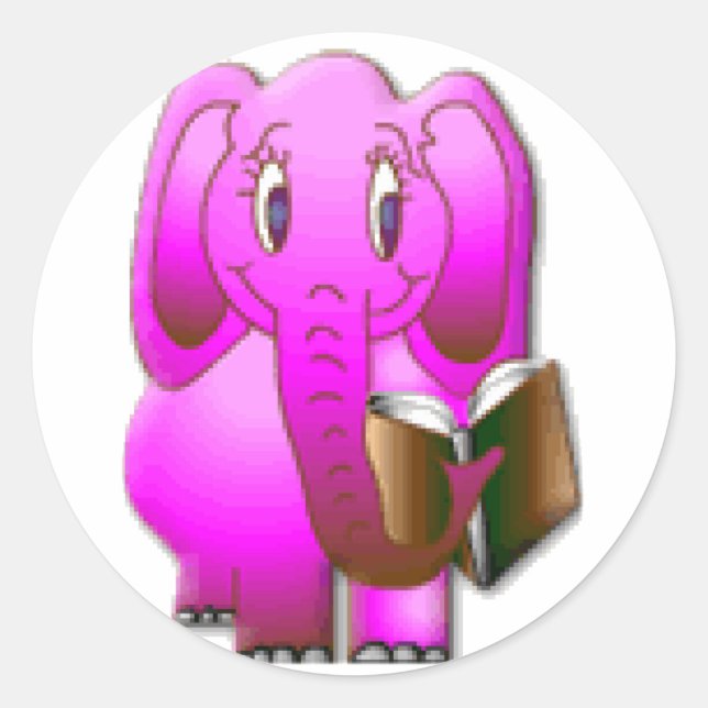 Sticker Rond Eléphant plus intelligent (Devant)