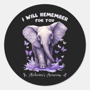 Sticker Rond Éléphant que je me souviendrai pour vous Heimerhei