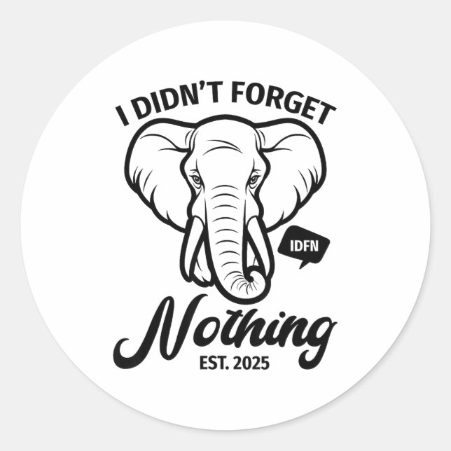 Sticker Rond Elephant Quote, Elephant Lover, Elephant Zoo Anima (Devant)