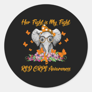 Sticker Rond Elephant Sa Lutte Est Mon Combat Rsd Crps Sensibil