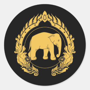 Sticker Rond Éléphant thaïlandais