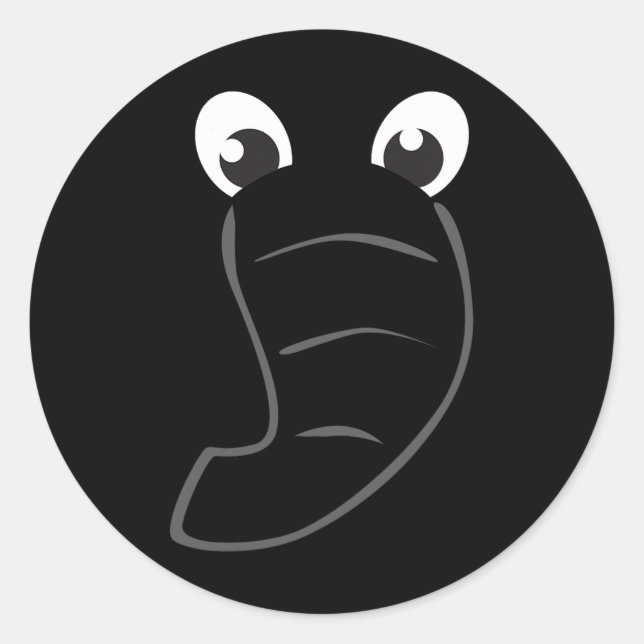 Sticker Rond Elephant Visage mignon Enfants Costume d'Halloween (Devant)