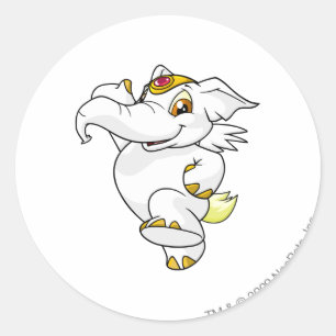 Sticker Rond Elephante blanche