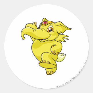 Sticker Rond Eléphante jaune