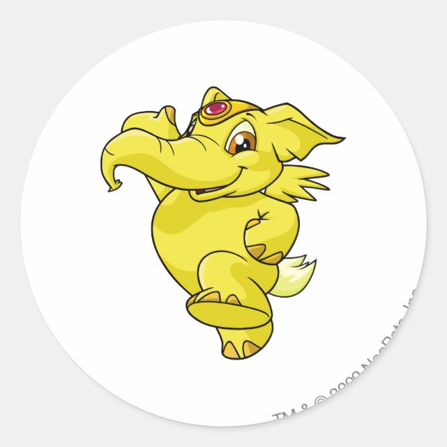 Sticker Rond Eléphante jaune (Devant)