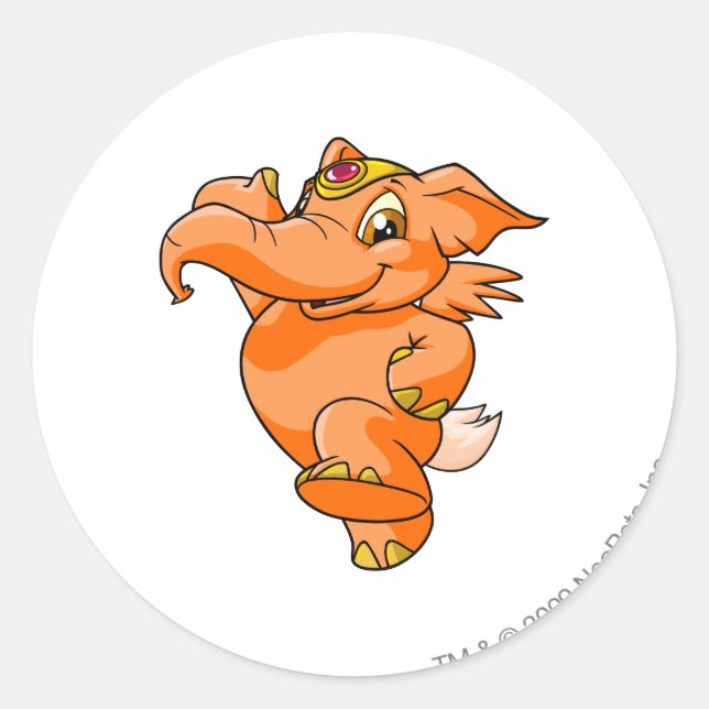 Sticker Rond Elephante Orange (Devant)