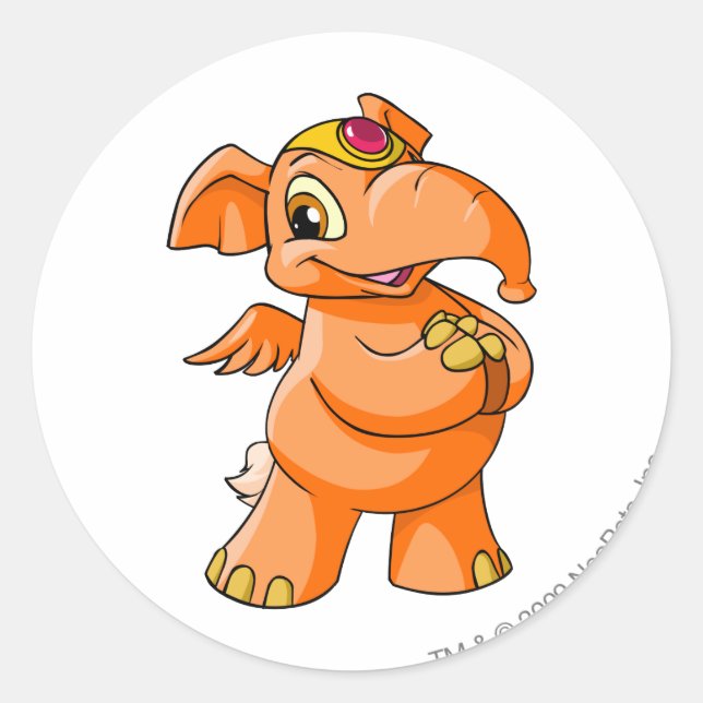 Sticker Rond Elephante Orange (Devant)