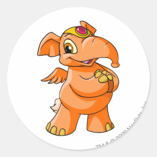 Sticker Rond Elephante Orange