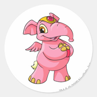 Sticker Rond Elephante rose