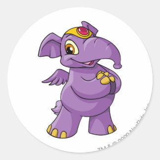 Sticker Rond Eléphante violet