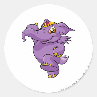 Sticker Rond Eléphante violet