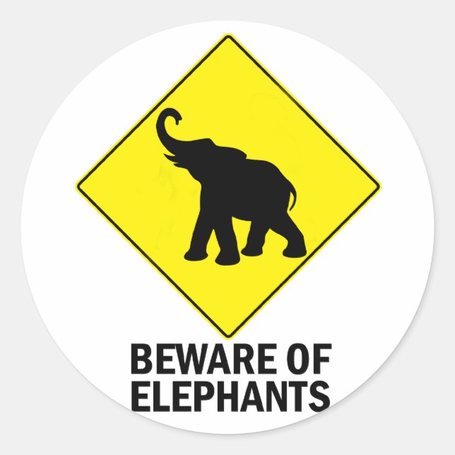 Sticker Rond Eléphants (Devant)