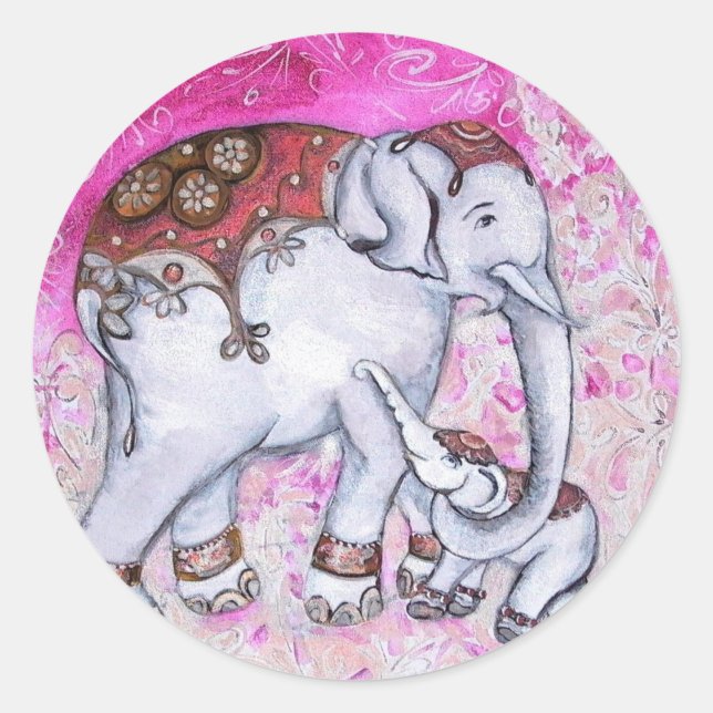 STICKER ROND ÉLÉPHANTS THAÏLANDAIS (Devant)