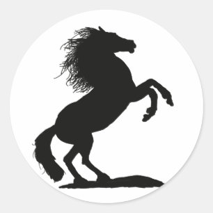 Sticker Rond Élevage noir Stallion -