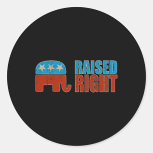 Sticker Rond Élevé à droite Trump 2025 Républicain Conservateur