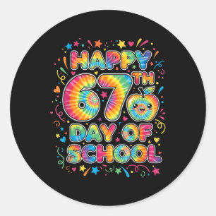 Sticker Rond élève six sept tendance 67 joyeux 67e jour de clas