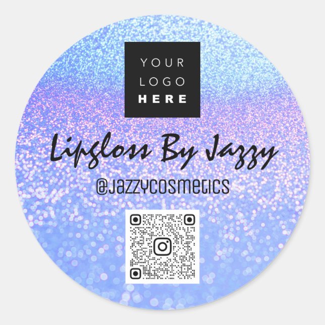 Sticker Rond Élever votre marque avec Oceanic QR Code Logo Merc (Devant)