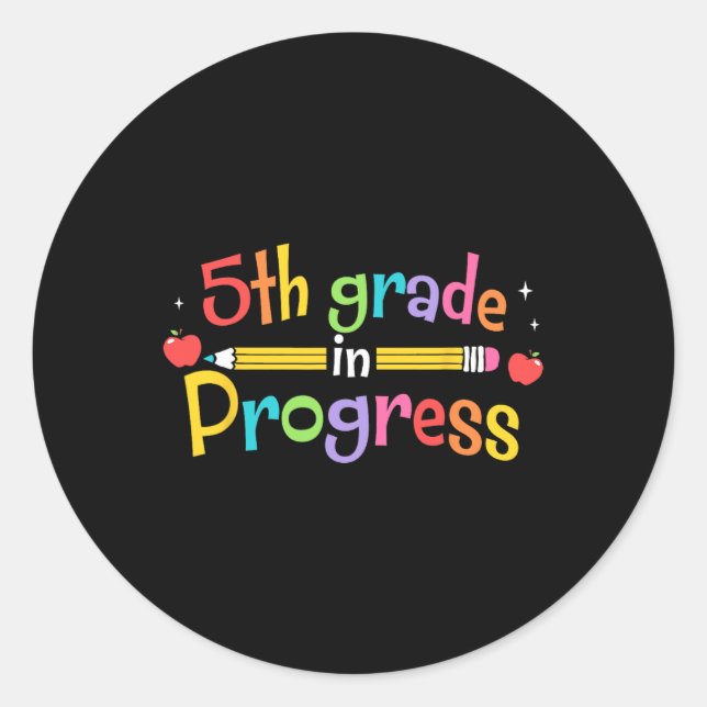 Sticker Rond élèves de 5e en progrès Ck à l'école Enseignants (Devant)