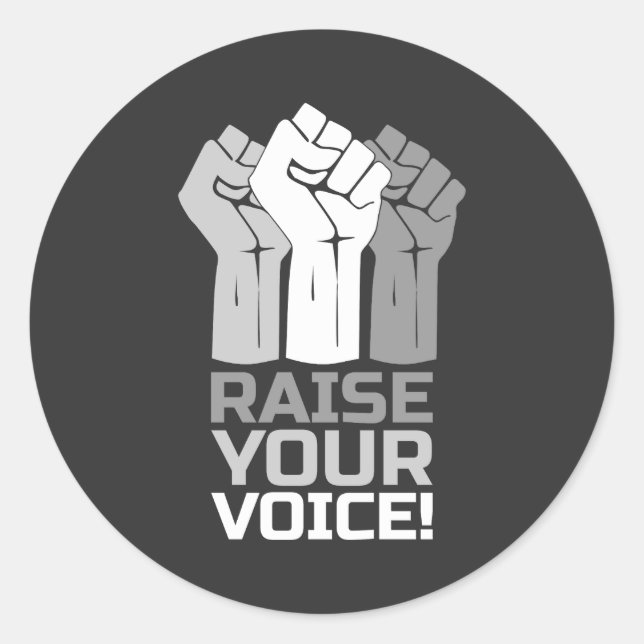 Sticker Rond Élevez votre voix 3 W (Devant)