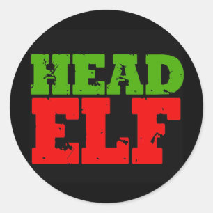 STICKER ROND ELF EN TÊTE