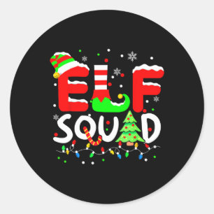 Sticker Rond Elf Squad Noël Correspondant Famille Enfant Garçon