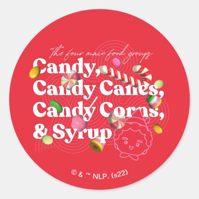 Sticker Rond Elf the Movie | Les Quatre Principaux Groupes Alim (Devant)