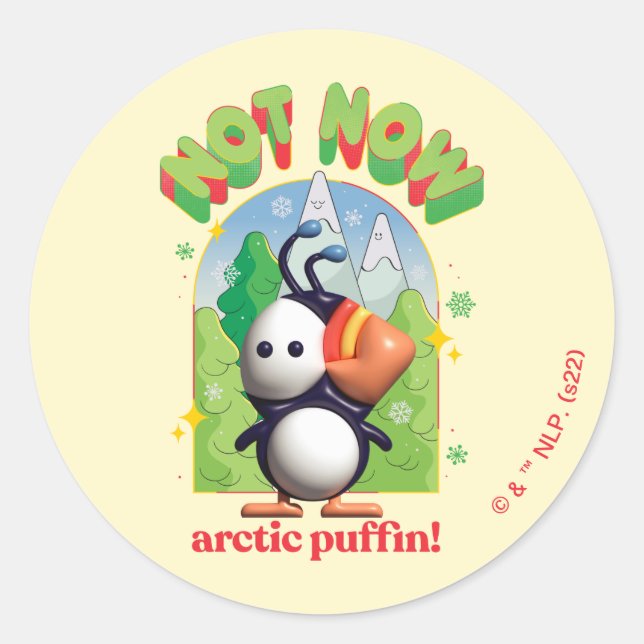 Sticker Rond Elf the Movie | Pas maintenant Arctic Puffin! (Devant)