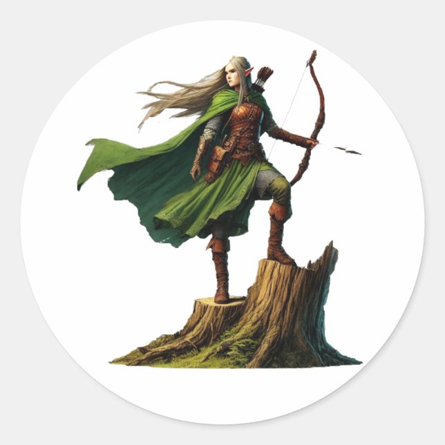 Sticker Rond Elfe avec la ceinture (Devant)