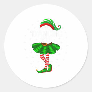 Sticker Rond Elfe dansant Noël Famille assortie Femmes Filles