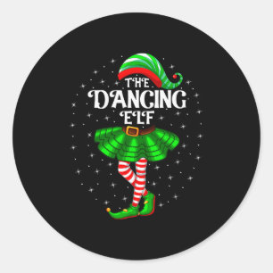 Sticker Rond Elfe dansant Noël Famille assortie Femmes Filles