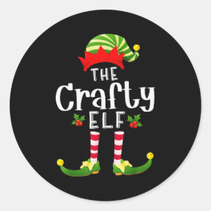 Sticker Rond Elfe de Noël astucieux tenue de soirée assortie de