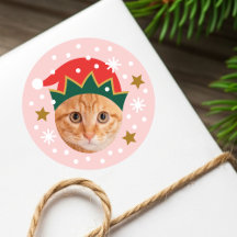Elfe de Noël Visage Personnalisé Photo Drôle Rose