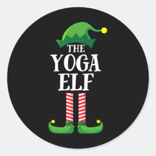 Sticker Rond Elfe de Yoga pour groupe familial assorti pour la