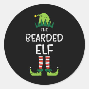 Sticker Rond Elfe Porté Correspondant Noël Pour La Famille Oncl