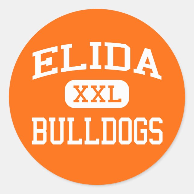 Sticker Rond Elida - Bulldogs - Lycée Elida - Elida Ohio (Devant)