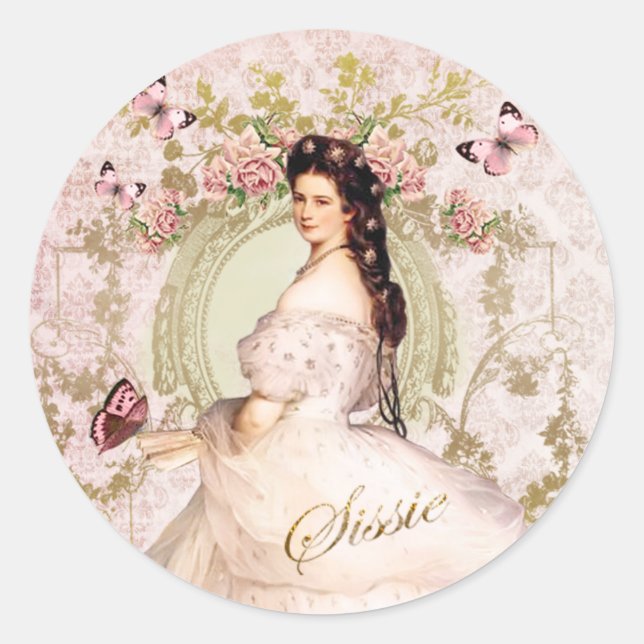 Sticker Rond Elisabeth of Bavaria, Empress of Austria Sissi (Devant)