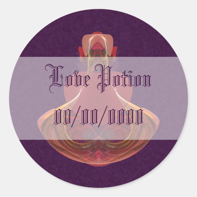 Sticker Rond Elixir de Love Potion Bouteille Fractal (Devant)