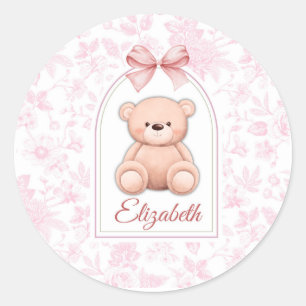 Sticker Rond Elizabeth Conception personnalisée d'ours en pel
