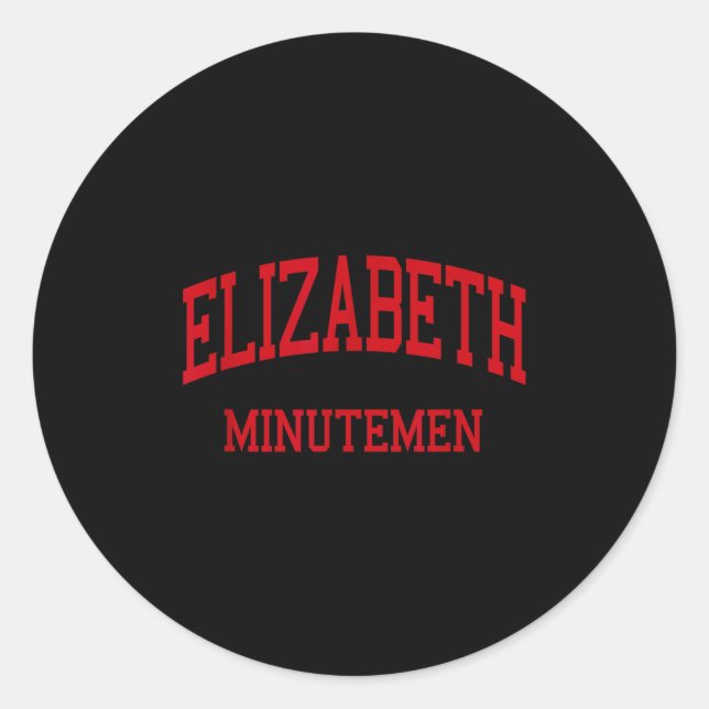 Sticker Rond Elizabeth High School Hs Elizabeth Nj Retro  (Devant)