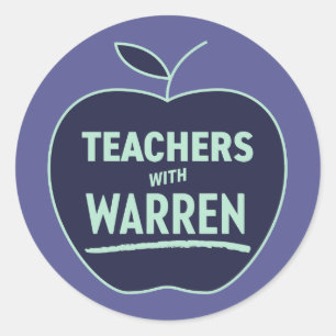 Sticker Rond Elizabeth Warren - Enseignants avec Warren