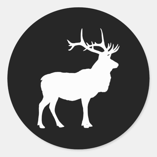 Sticker Rond Elk Silhouette (Devant)