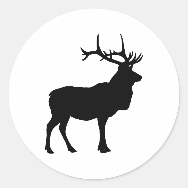 Sticker Rond Elk Silhouette (Devant)