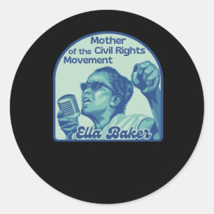 Sticker Rond Ella Baker Portrait - Mère Des Droits Civils M