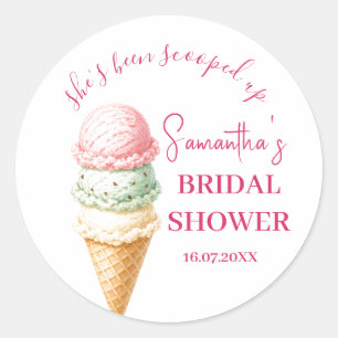 Sticker Rond Elle a été écumée Ice Cream Bridal Shower