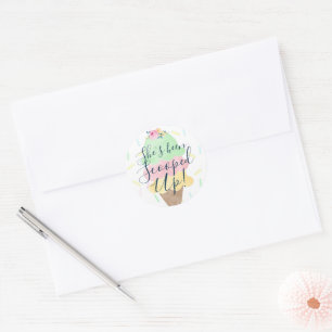 Sticker Rond Elle a été ramassée Glace Mariage