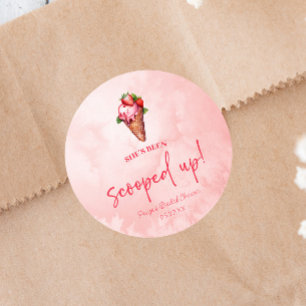 Sticker Rond Elle a été ramassée ! Mariage glace