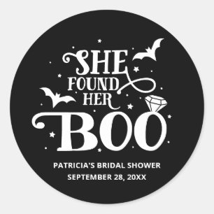 Sticker Rond Elle a trouvé sa Boo Halloween Shower de mariage
